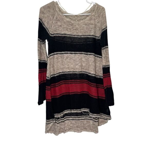 Free People Loose Knit Stripped Tunic Relaxed Sweater - Picture 1 of 6